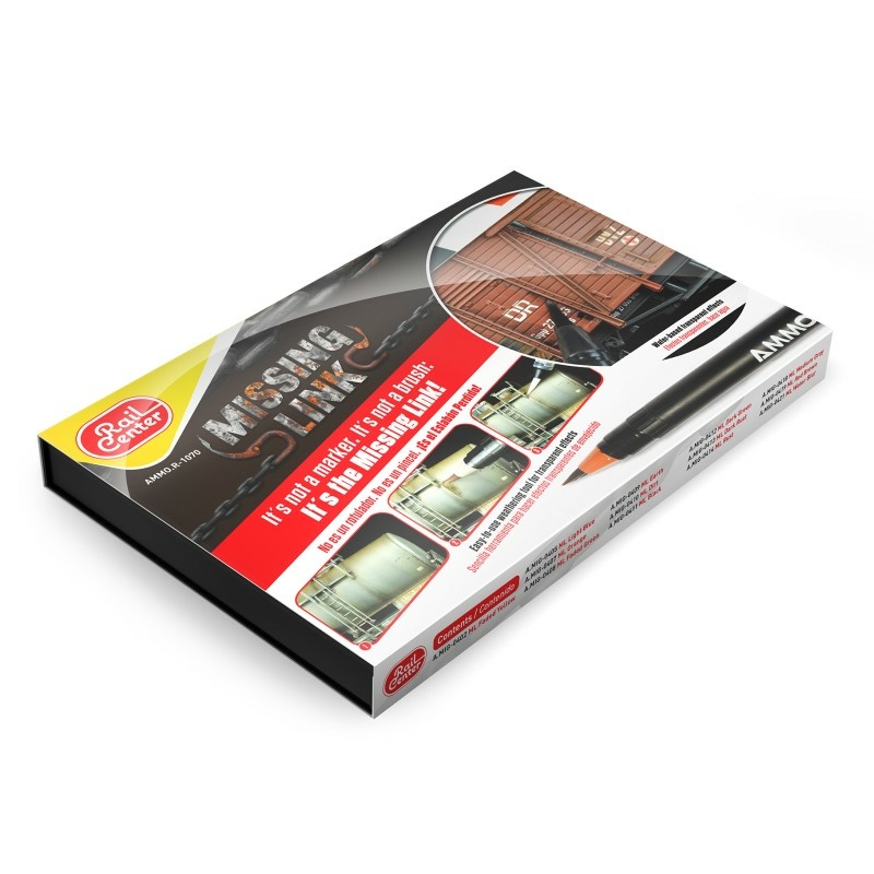 AMMOR1070 Ammo Mig Набор акварельных маркеров-кистей «Недостающее звено» для поездов / Missing Link Trains Set