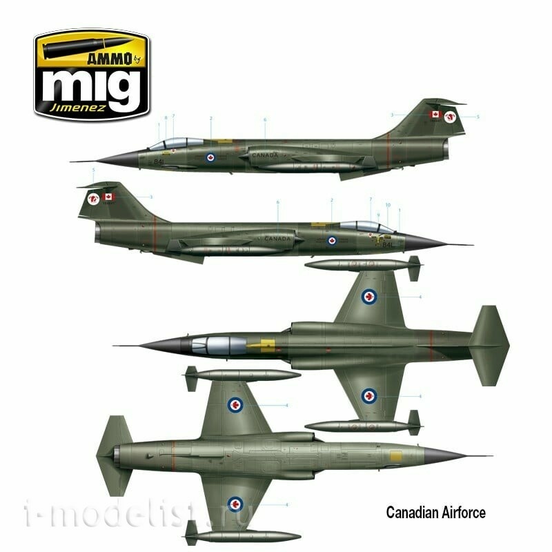 AMIG8504 Ammo Mig 1/48 Американский истребитель F-104G Starfighter - Испанская, канадская, итальянская, греческая, норвежская, турецкая версии