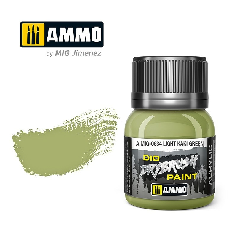 AMIG0634 Ammo Mig Краска для техники сухой кисти DRYBRUSH Светлый зелёный хаки