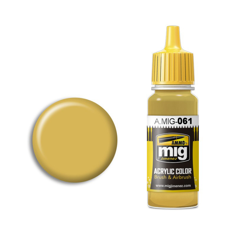 AMIG0061 Ammo Mig  Краска акриловая WARM SAND-YELLOW (песочно-жёлтый тёплый)
