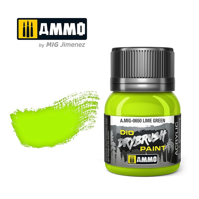 AMIG0650 Ammo Mig Краска для техники сухой кисти DRYBRUSH Лаймово-зелёный