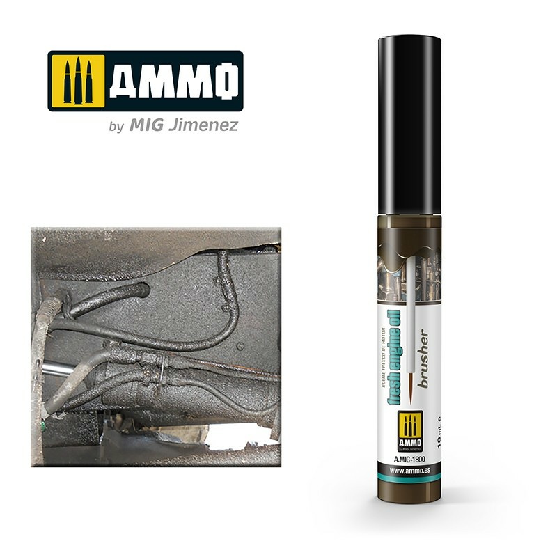 AMIG1800 Ammo Mig Кисть для нанесения эффектов - Свежее моторное масло / EFFECTS BRUSHER - Fresh Engine Oil