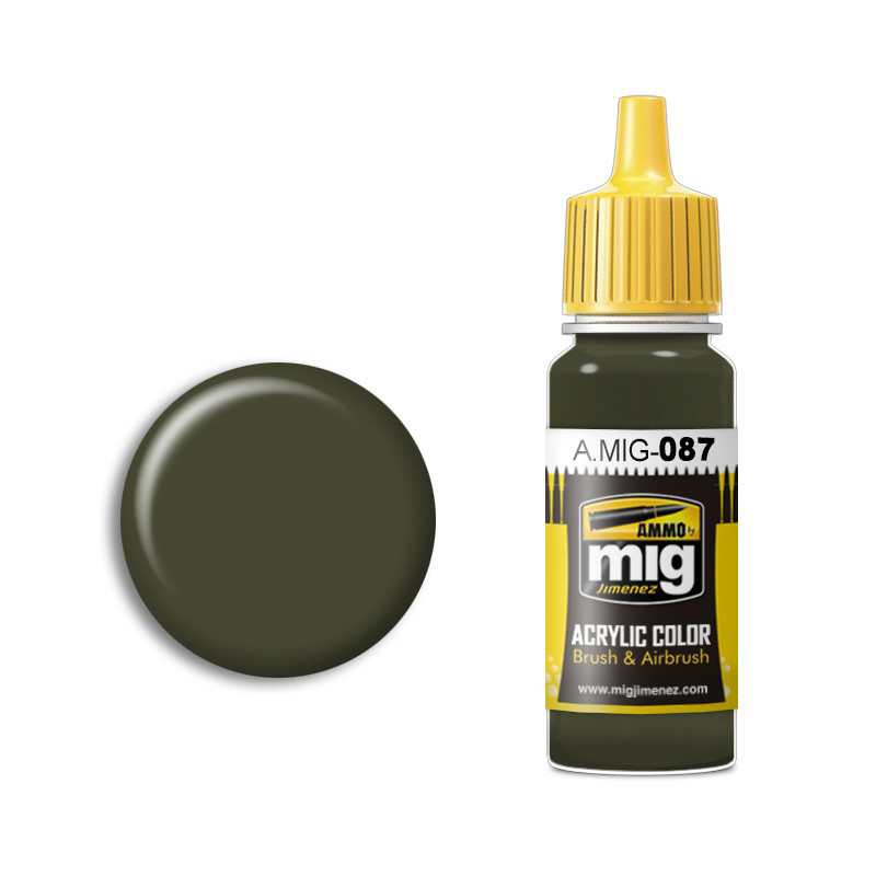 AMIG0087 Ammo Mig Краска акриловая RAL 6014 GELBOLIV (немецкий зелёно-оливковый)