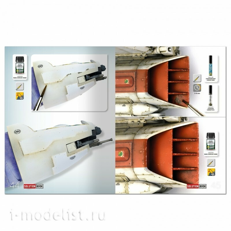 AMIG6533 Ammo Mig Книга SOLUTION BOOK 28 - Как окрашивать галактические звездолеты повстанцев (многоязычная) / How to Paint Rebel Galactic Starships (Multilingual Book)