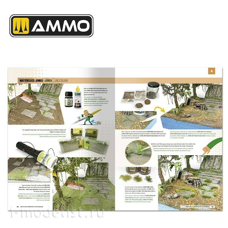 AMIG6254 Ammo Mig Книга MODELLING SCHOOL - Как использовать растительность в ваших диорамах (на двух языках)