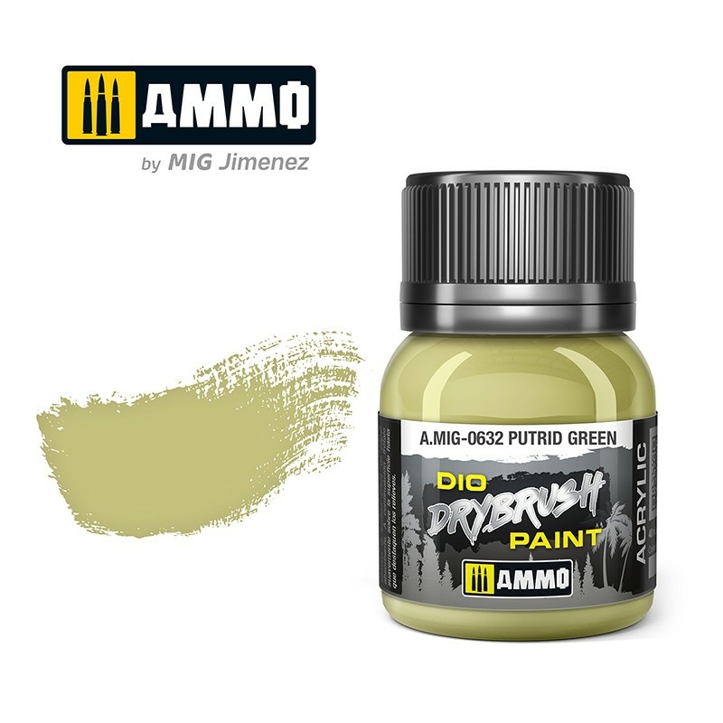 AMIG0632 Ammo Mig Краска для техники сухой кисти DRYBRUSH Гнилисто-зелёный