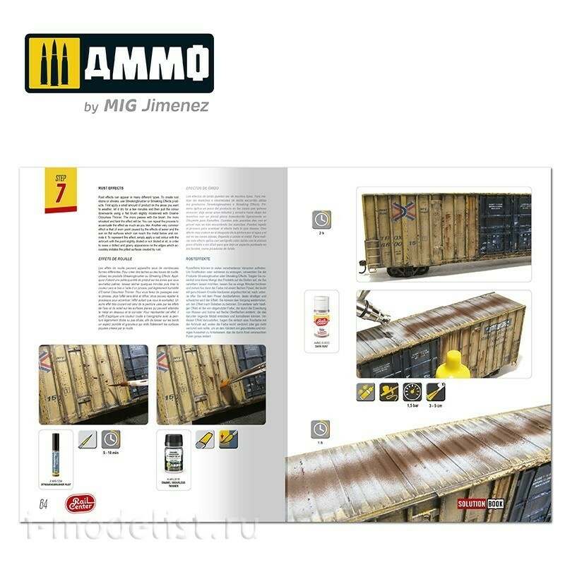 AMMOR1301 Ammo Mig Книга AMMO RAIL CENTER SOLUTION BOOK 02 - Как применять везеринг на америкнских поездах / How to Weather American Trains 