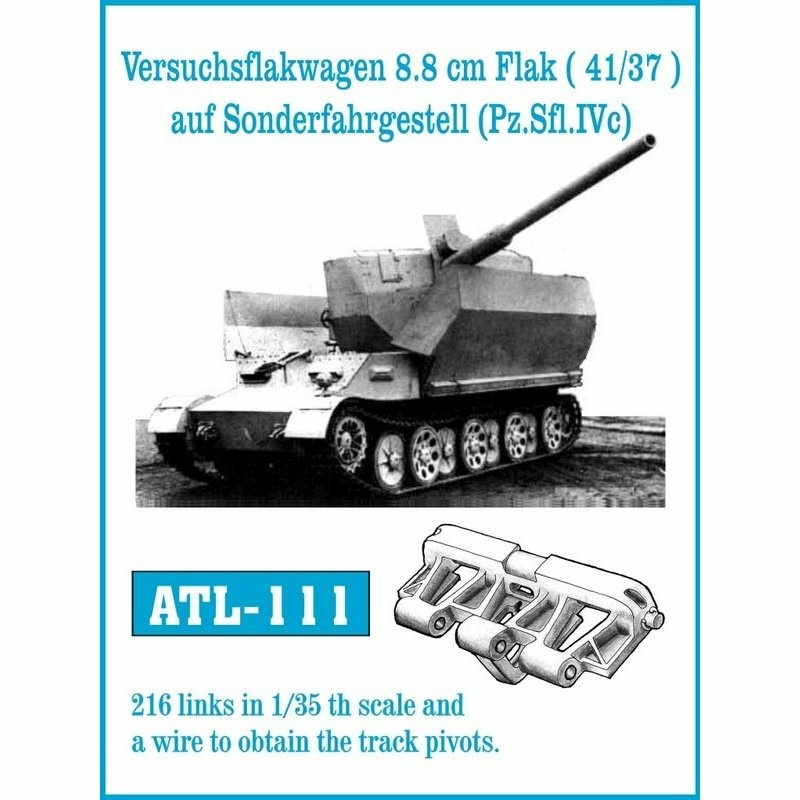 Atl-111 Friulmodel 1/35 Сборные траки железные Versuchsflakwagen 8.8 cm Flak (41/37) auf Sonderfahrgestell Pz.Sfl. IVc