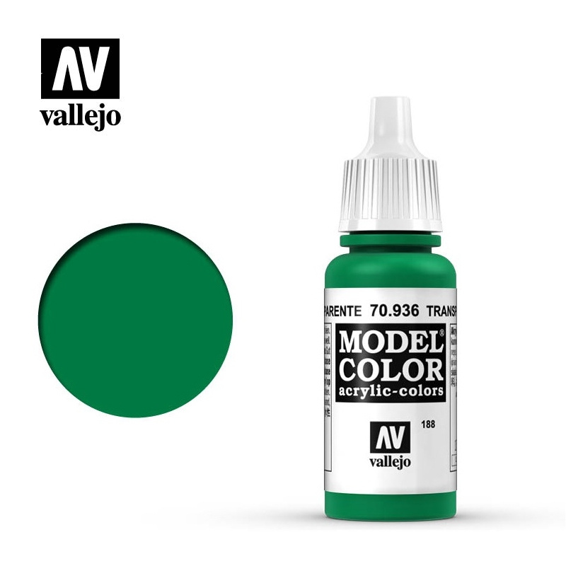 70936 Vallejo Краска акриловая `Model Color` Зелёный прозрачный / Transparent Green