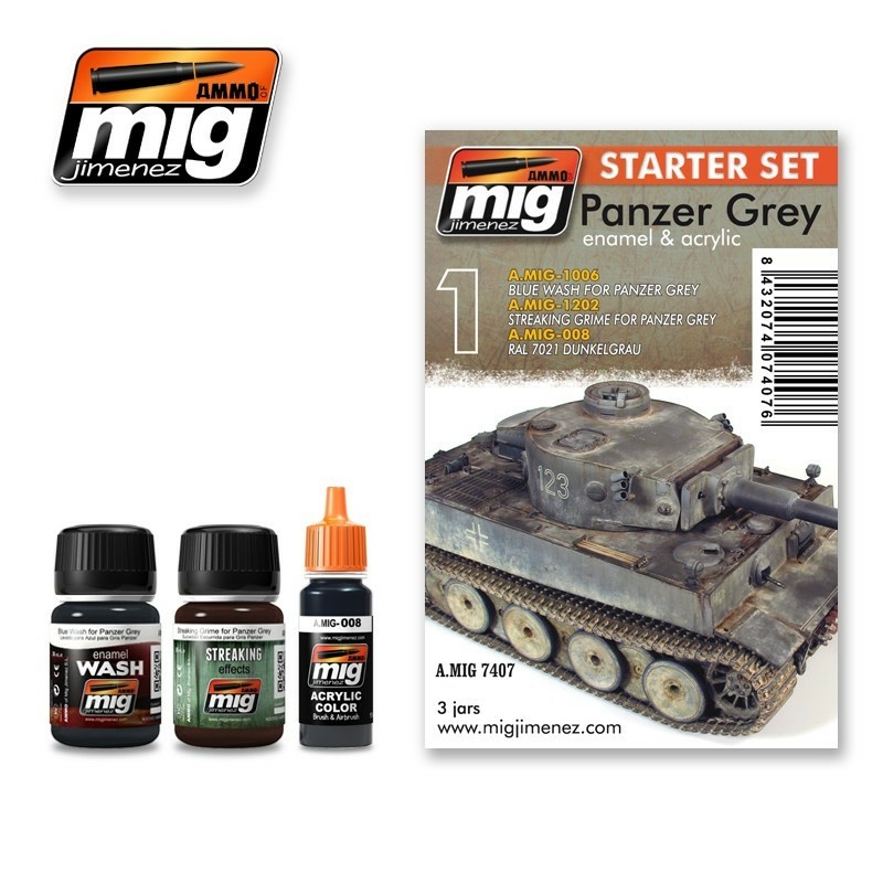 AMIG7407 Ammo Mig Набор для окраски немецкой бронетехники / Panzer Grey Starter Set