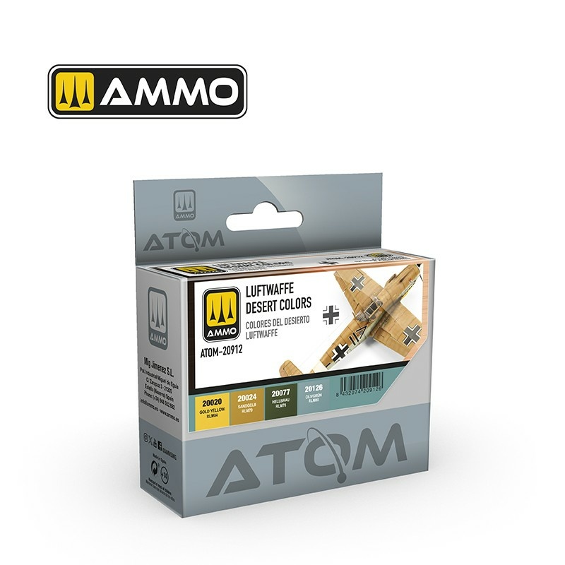 ATOM20912 Ammo Mig Набор ATOM цвета Люфтваффе в пустыне / Luftwaffe Desert Colors Set