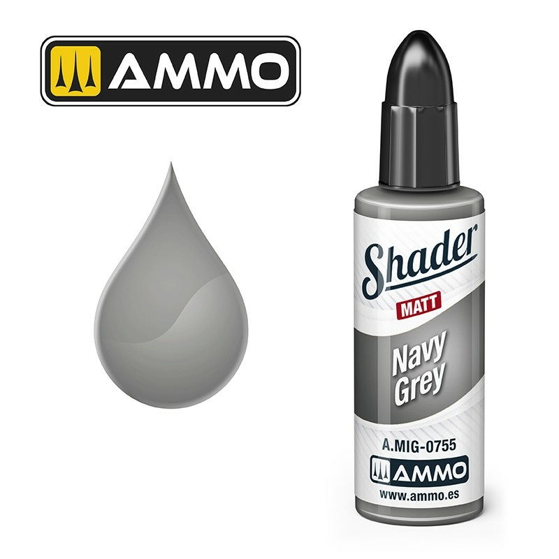 AMIG0755 Ammo Mig МАТОВЫЙ ШЕЙДЕР Тёмно-серый / MATT SHADER Navy Grey