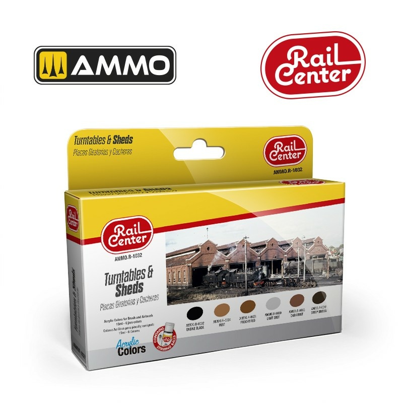 AMMOR1032 Ammo Mig Набор красок Rail Center - Поворотные платформы и навесы / Turntables & Sheds