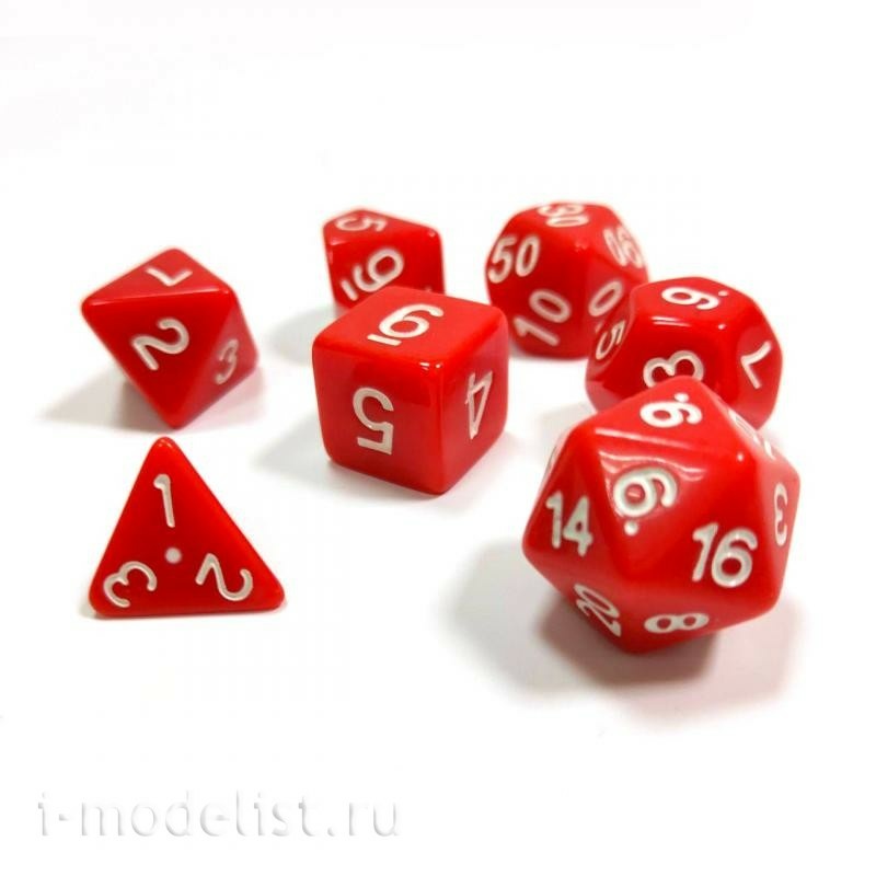 1143 Звезда Набор из 7 красных игровых кубиков для ролевых игр
