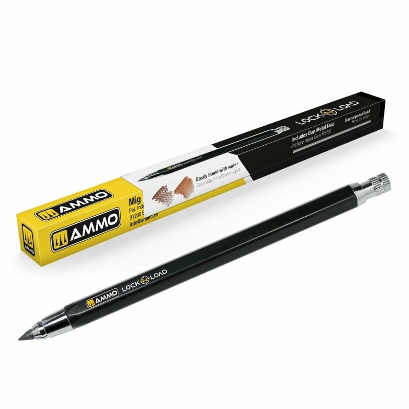 AMIG8313 Ammo Mig LOCK N LOAD - Перезаправляемый карандаш для везеринга / Weathering Rechargable Technical Pencil (Tool)