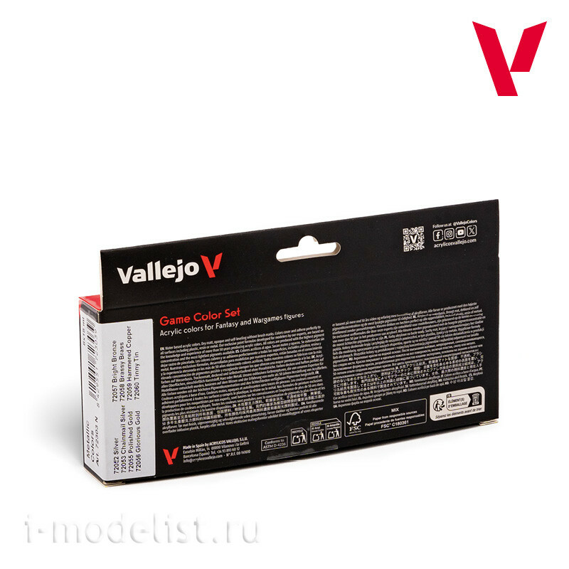 72187 Vallejo Набор красок Game Color Оттенки кожи / Skin Tones
