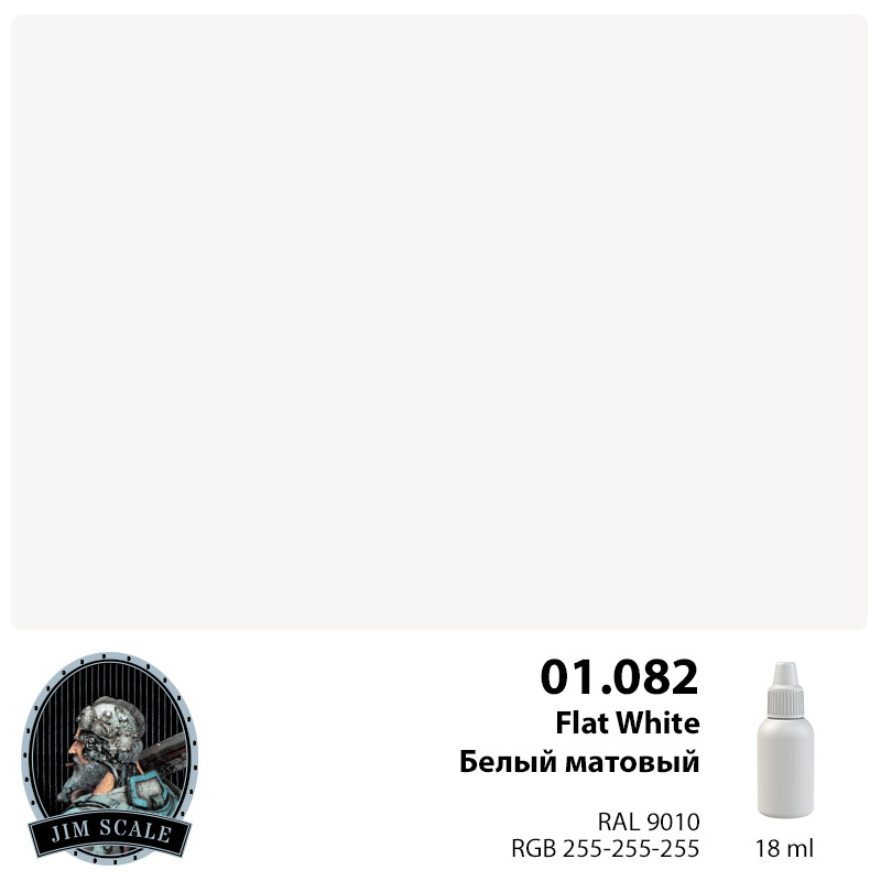 01.082 Jim Scale Акриловая краска цвет Белый матовый (Flat White)