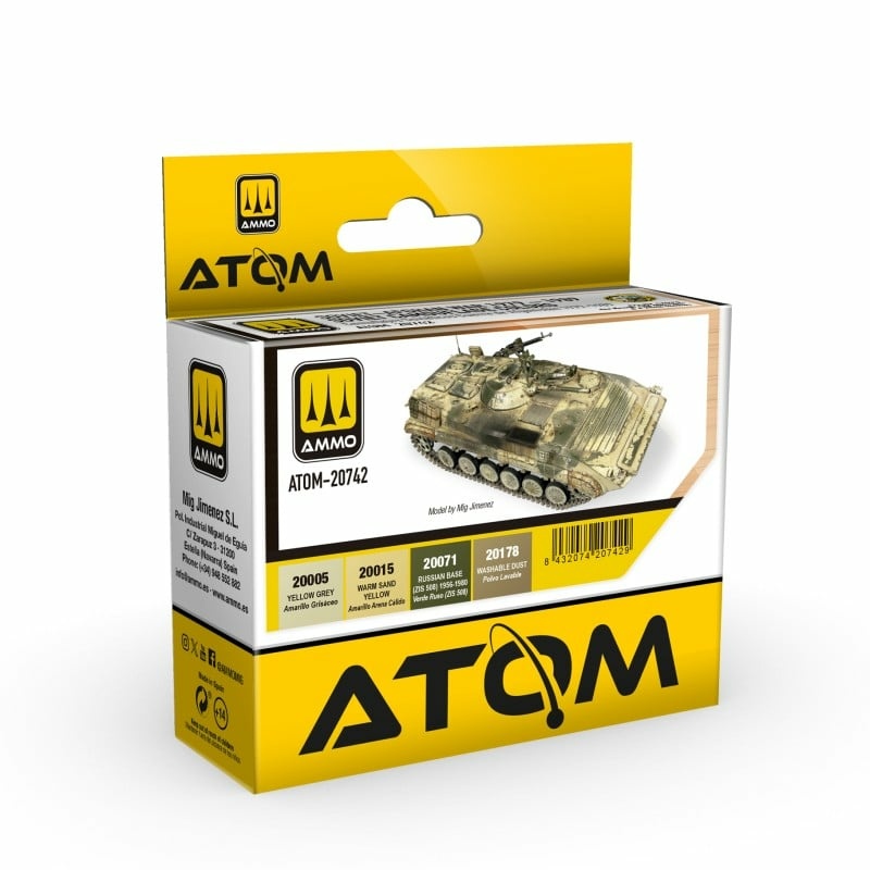 ATOM20742 Ammo Mig Набор красок ATOM цвета советского камуфляжа времен Советско-Афганской войны 1979-89 годов / Soviet-Afghan War 1979-89 Soviet Camouflage Colors Set