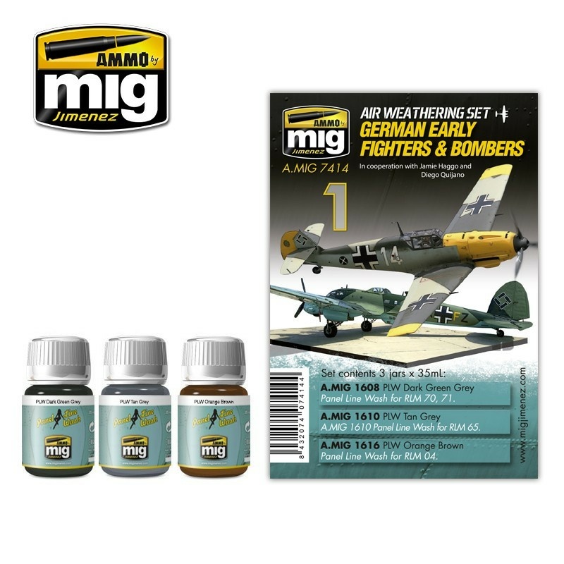 AMIG7414 Ammo Mig Набор смывок Немецкие истребители и бомбардировщики / German Early Fighters & Bombers