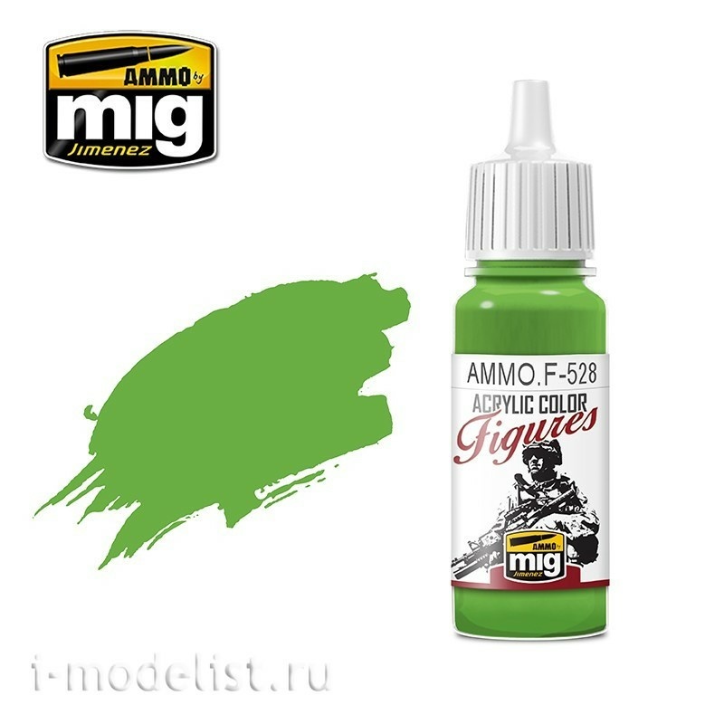 AMMOF528 Ammo Mig Акриловая краска PURE GREEN / ЧИСТЫЙ ЗЕЛЕНЫЙ