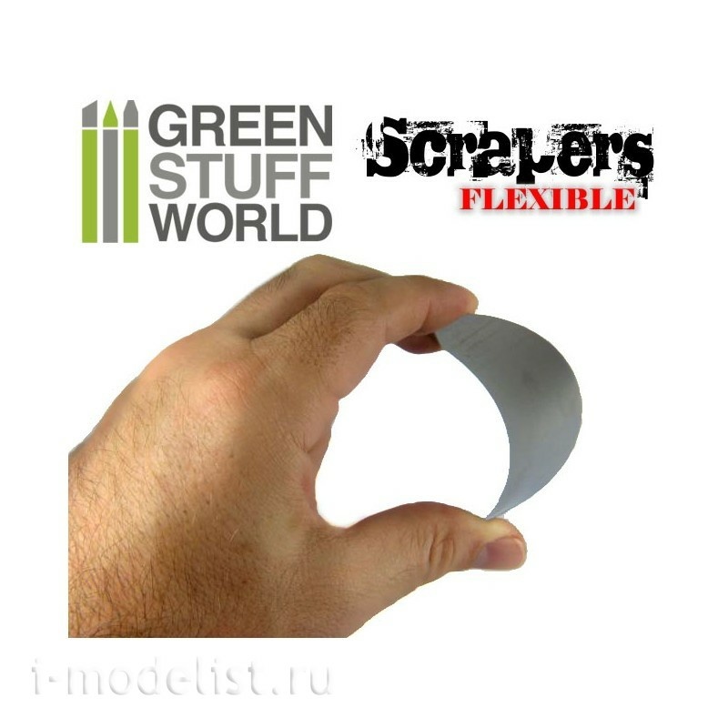 1342 Green Stuff World Гибкие cтальные cкребки 6 шт / Flexible Steel Scrapers