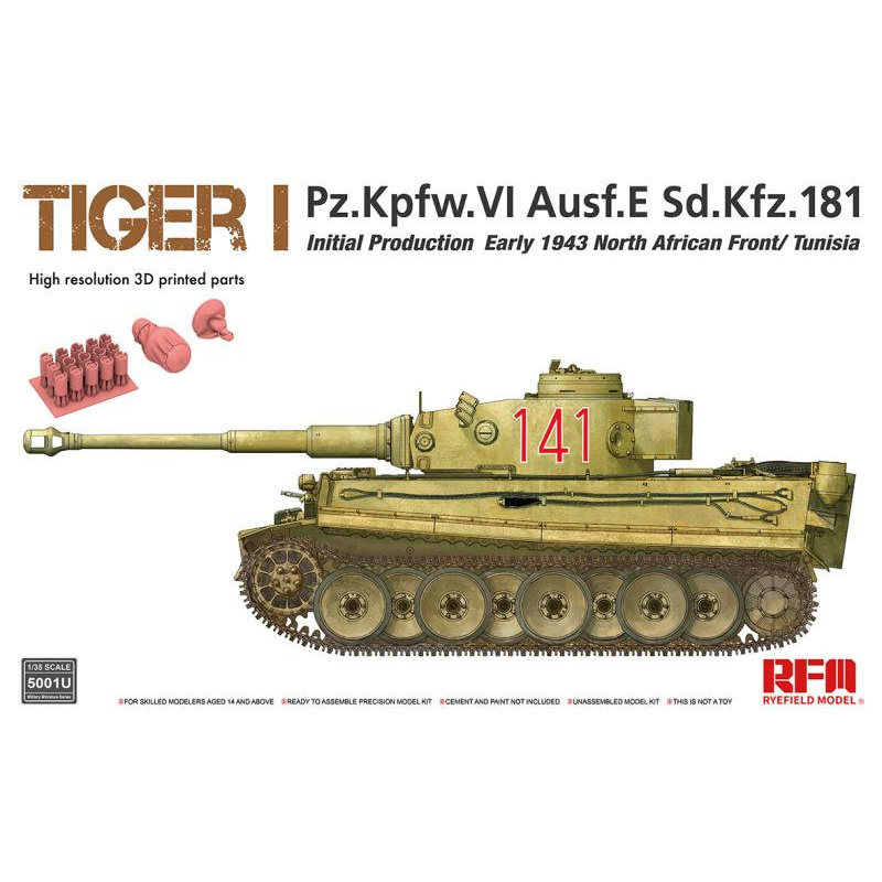 RM-5001U Rye Field Model 1/35 Тяжёлый танк Tiger I в Тунисе, ранний, предсерийный