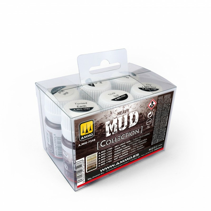 AMIG7548 Ammo Mig Набор смесей для нанесения эффектов AMMO Collections: Heavy Muds (6 шт.)