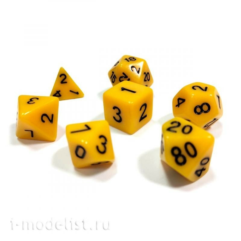 1144 Звезда Набор из 7 желтых игровых кубиков для ролевых игр