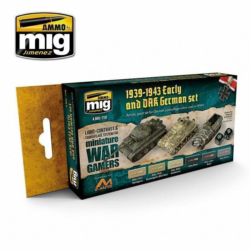 AMIG7116 Ammo Mig Набор красок WARGAME цвета Африканского Корпуса и ранние цвета / Early & DAK German set