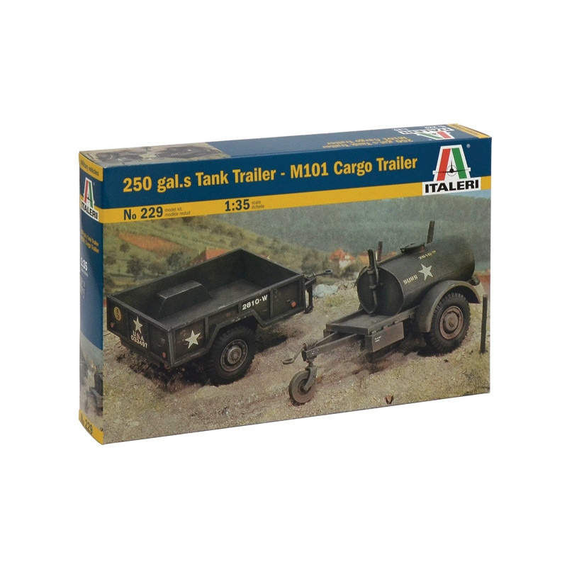 0229 Italeri 1/35 Прицеп-цистерна и грузовой прицеп M101