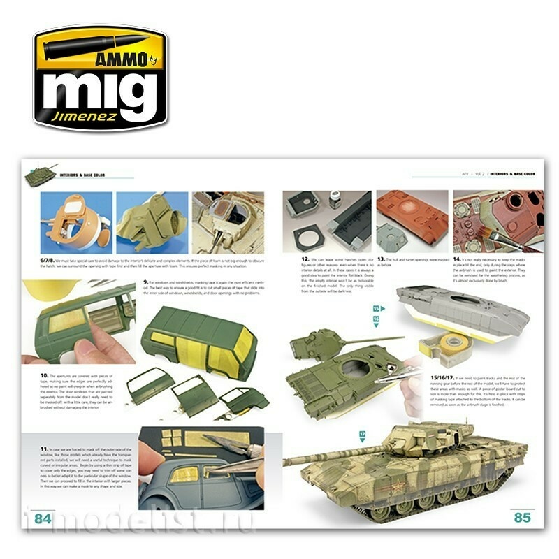 AMIG6151 Ammo Mig Журнал ENCYCLOPEDIA OF ARMOUR MODELLING TECHNIQUES - Том 2. Интерьер и базовый цвет / Vol. 2 Interiors & Base Color