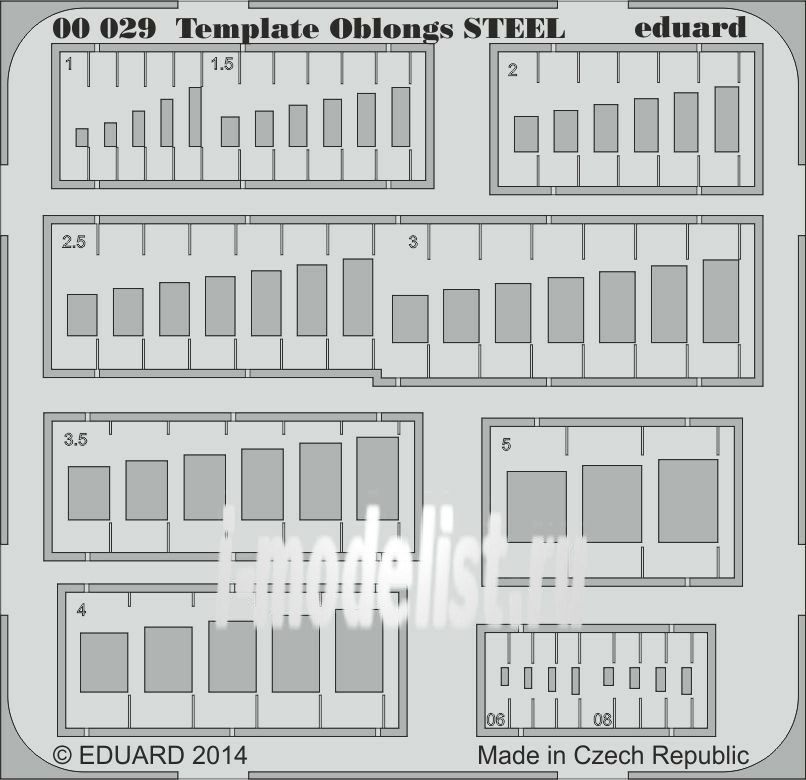 00029 Eduard Инструмент Template oblongs STEEL