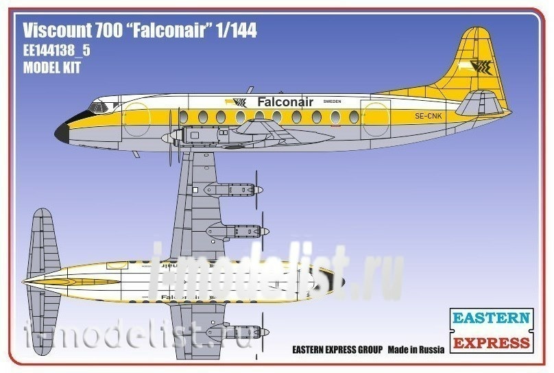 144138-5 Восточный экспресс 1/144 Гражданский авиалайнер Viscount 700 FalconeAie