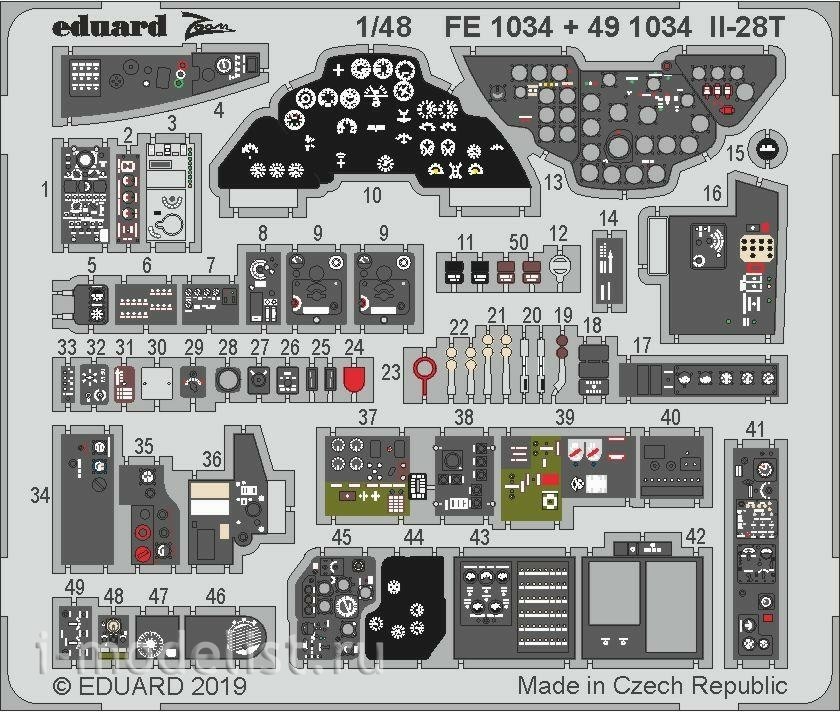491034 Eduard 1/48 Фототравление для Ил-28T
