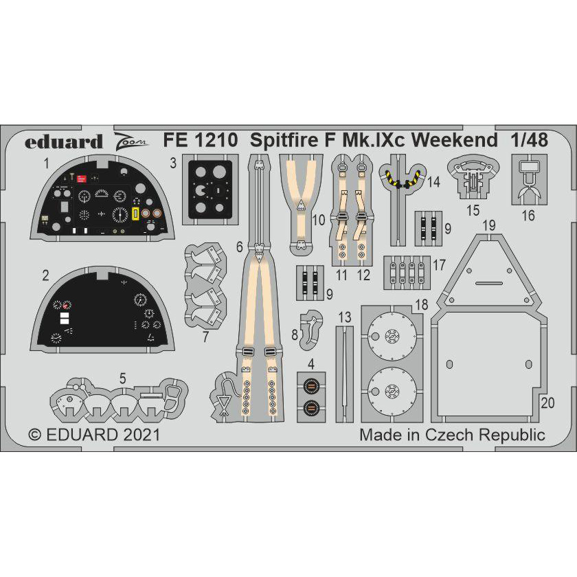 FE1210 Eduard 1/48 Фототравление для Spitfire F Mk. IXc Weekend
