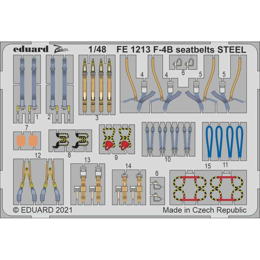 FE1213 Eduard 1/48 Фототравление для F-4B стальные ремни