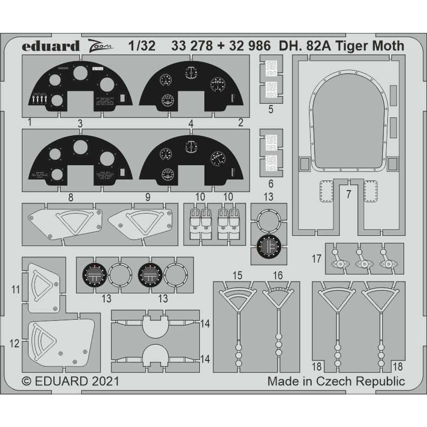 32986 Eduard 1/32 Фототравление для DH. 82A Tiger Moth