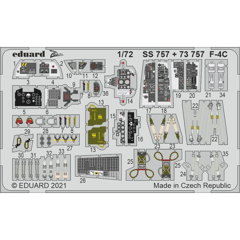 73757 Eduard 1/72 Набор фототравления для F-4C