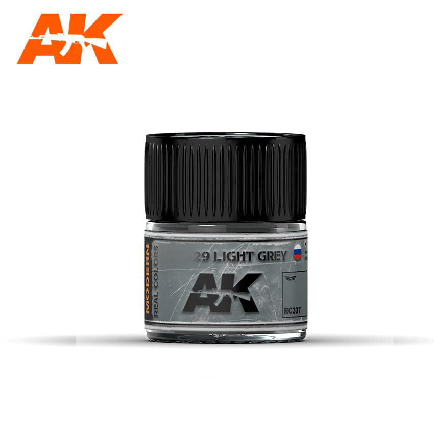 RC337 AK Interactive Краска акриловая MiGG-29 Light Grey 10ml / Светло-серый 10мл