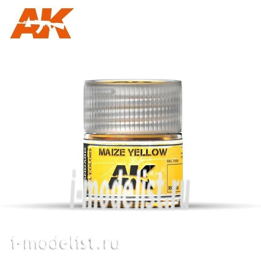 RC008 AK Interactive Краска акриловая Maize Yellow (желтый) 10ml