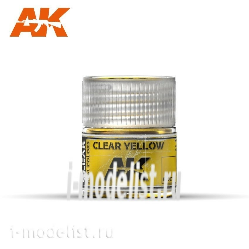 RC507 AK Interactive Краска акриловая Clear Yellow (прозрачный желтый) 10ml