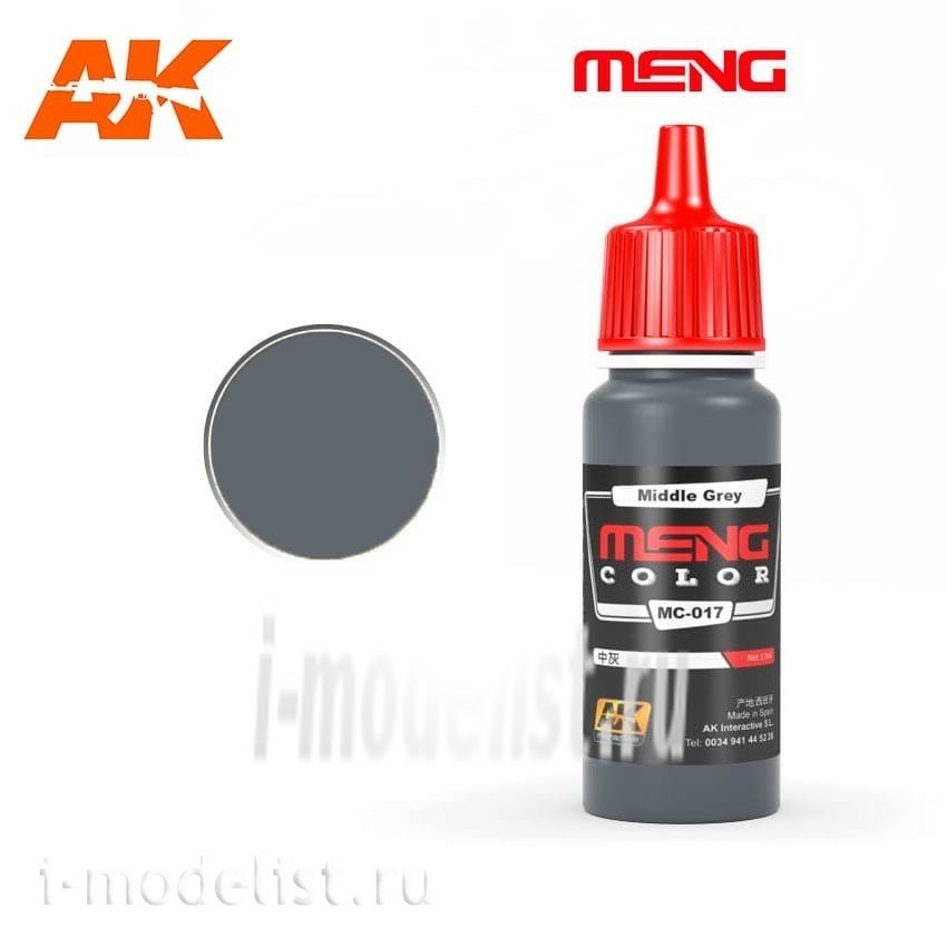 MC017 AK Interactive Краска акриловая Middle Grey, 17ml