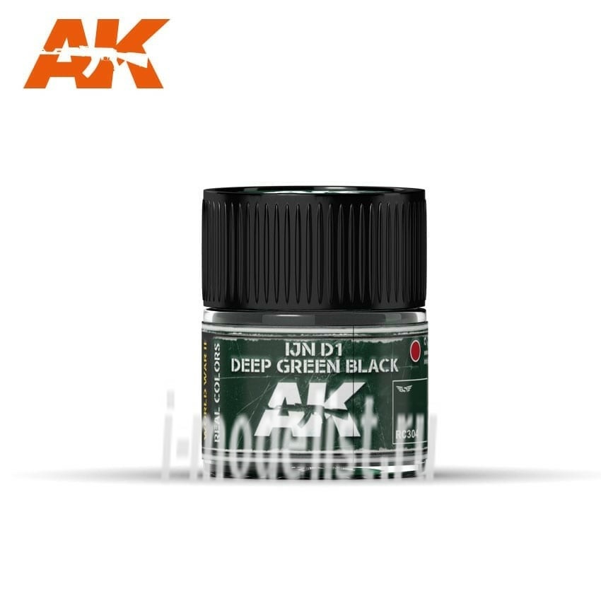 RC304 AK Interactive Краска акриловая  IJN D1 Deep Green Black 10ml / Глубокий зеленый черный 10мл