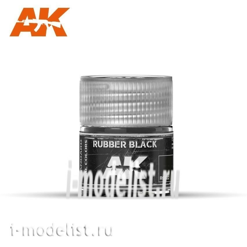 RC022 AK Interactive Краска акриловая Rubber Black (черный) 10ml