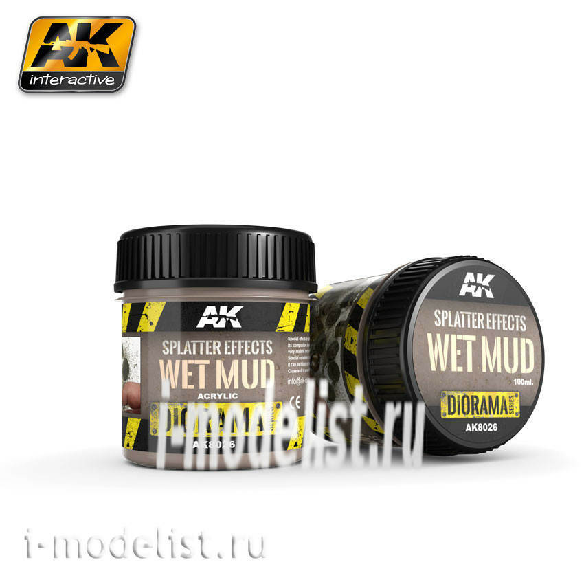 AK8026 AK Interactive Splatter Effects Wet Mud 100ml (Эффект брызг, свежая грязь)