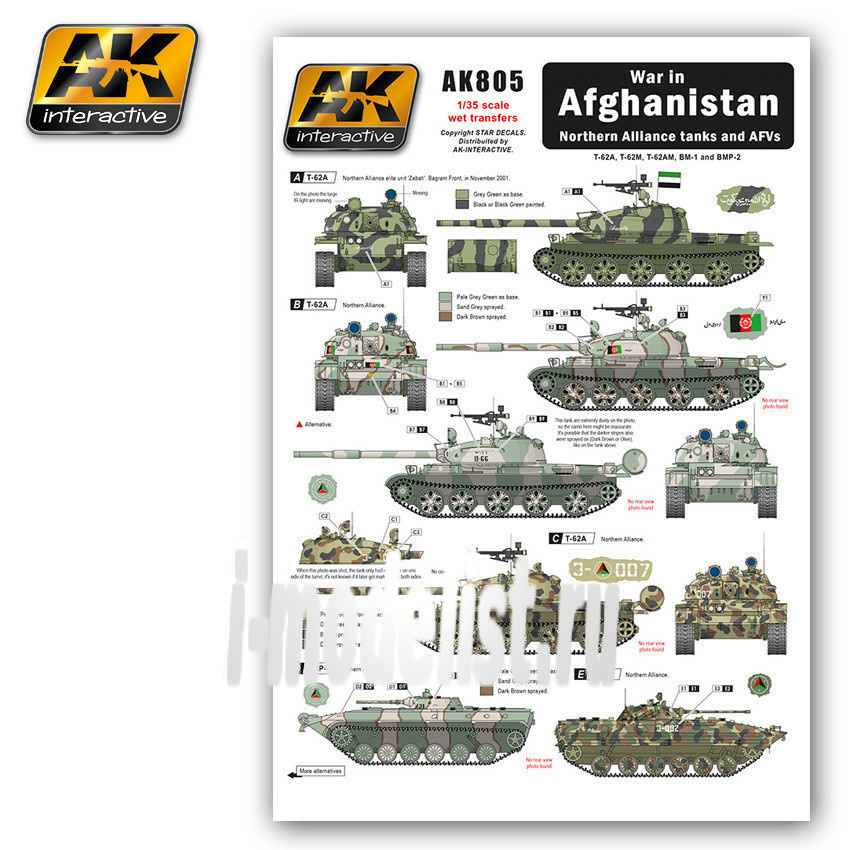 AK-805 AK Interactive War in AFGHANISTAN Nosthern Alliance tanks and AFV (декали для техники Северного Альянса, Афганистан)