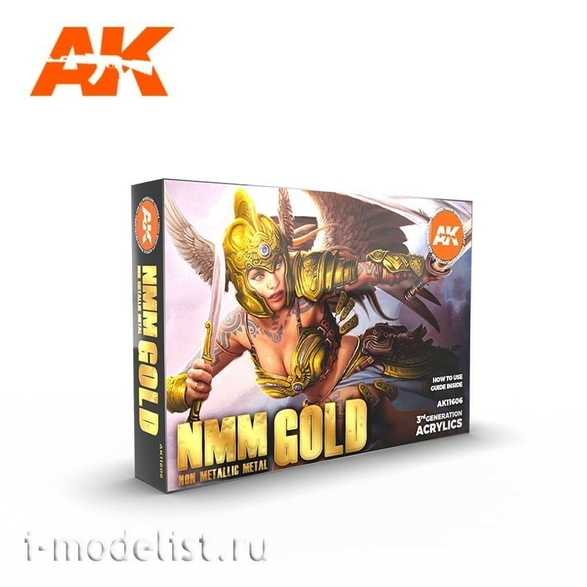 AK11606 AK Interactive Набор золотых акриловых красок NMM (Non Metallic Metal)