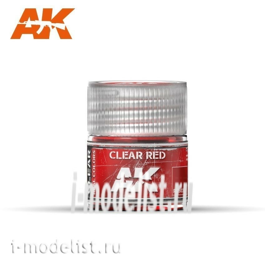 RC503 AK Interactive Краска акриловая Clear Red (прозрачный красный) 10ml