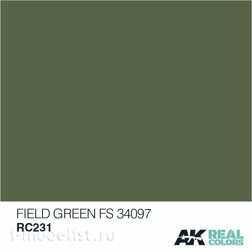 RC231 AK Interactive Краска акриловая  Field Green FS 34097 10ml / Полевой зеленый FS 34097 10мл