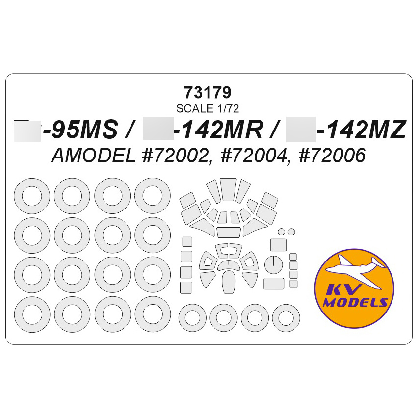 73179 KV Models 1/72 Туполев-95МС / Туполев-95МР / Туполев-95МЗ (AMODEL #72002, #72004, #72006) + маски на диски и колеса